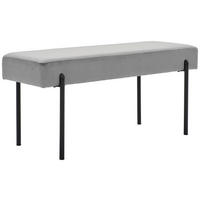 HOCKERBANK 100/45/35 cm Samt Schwarz, Grau  - Schwarz/Grau, MODERN, Textil/Metall (100/45/35cm) - Novel