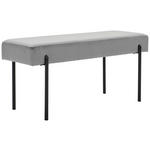 HOCKERBANK 100/45/35 cm Samt Grau, Schwarz  - Schwarz/Grau, MODERN, Textil/Metall (100/45/35cm) - Novel