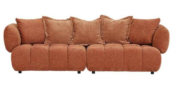 BIGSOFA in Flachgewebe Rostfarben  - Rostfarben/Schwarz, KONVENTIONELL, Kunststoff/Textil (264/72/101cm) - Carryhome