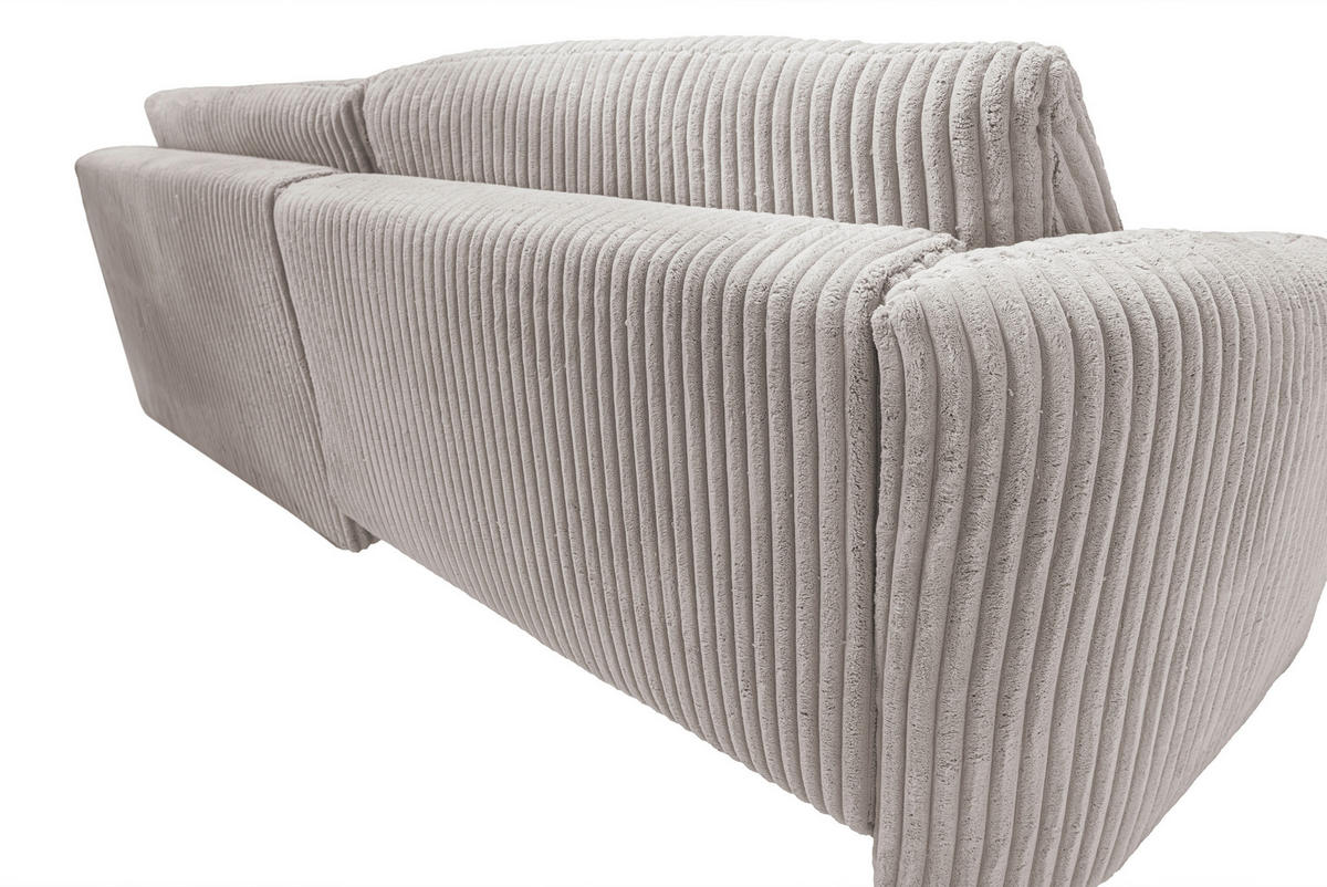 ECKSOFA LUSH Hellbraun Cord  - Hellbraun/Gelb, Design, Kunststoff/Textil (284/161cm) - Livetastic