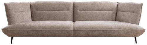 MEGASOFA Flachgewebe Taupe  - Taupe/Schwarz, Design, Textil/Metall (339/92/99cm) - Moderano