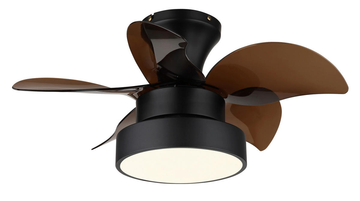 DECKENVENTILATOR  58/27 cm    - Opal/Schwarz, Konventionell, Kunststoff/Metall (58/27cm) - Globo