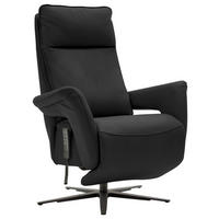 RELAXSESSEL in Leder Schwarz  - Schwarz, Design, Leder/Metall (83/116/87cm) - Valdera