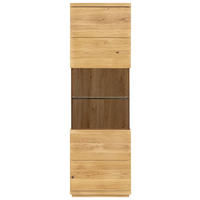 VITRINE  in massiv Eiche Eichefarben  - Eichefarben/Transparent, Natur, Glas/Holz (65/205,8/38cm) - Linea Natura