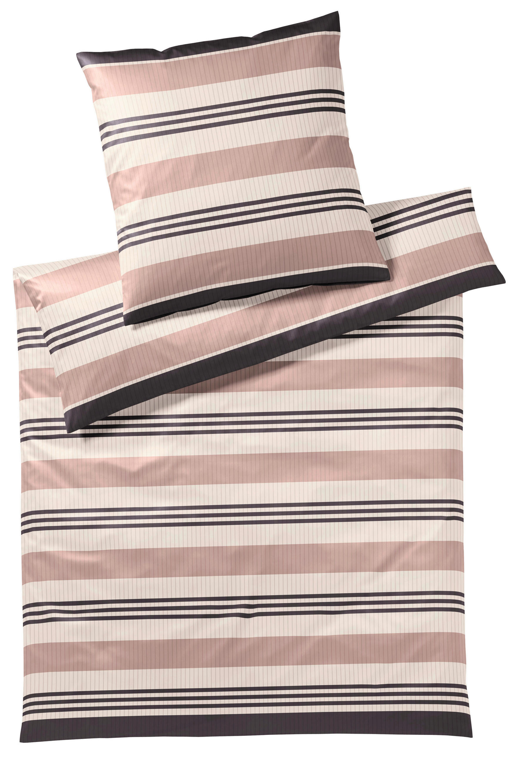 BETTWÄSCHE 135/200 cm Covered Comfort Makosatin  - Beige/Schwarz, Basics, Textil (135/200cm) - Yes for bed
