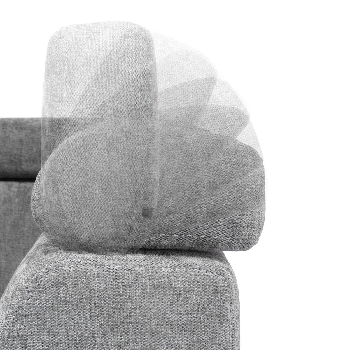 Ecksofa Grau Chenille  - Chromfarben/Grau, MODERN, Textil/Metall (270/230cm) - MID.YOU