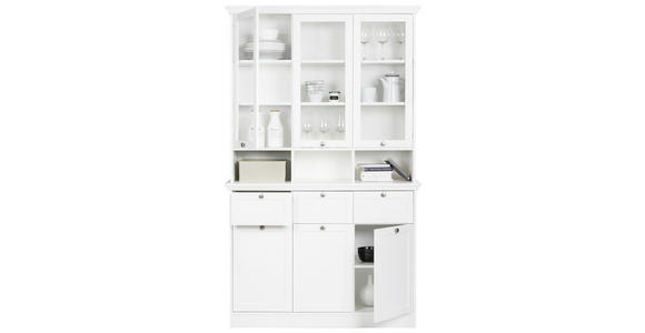 VITRINE in Weiß - Schwarz/Weiß, LIFESTYLE, Holzwerkstoff/Metall (120/200/40cm) - Carryhome