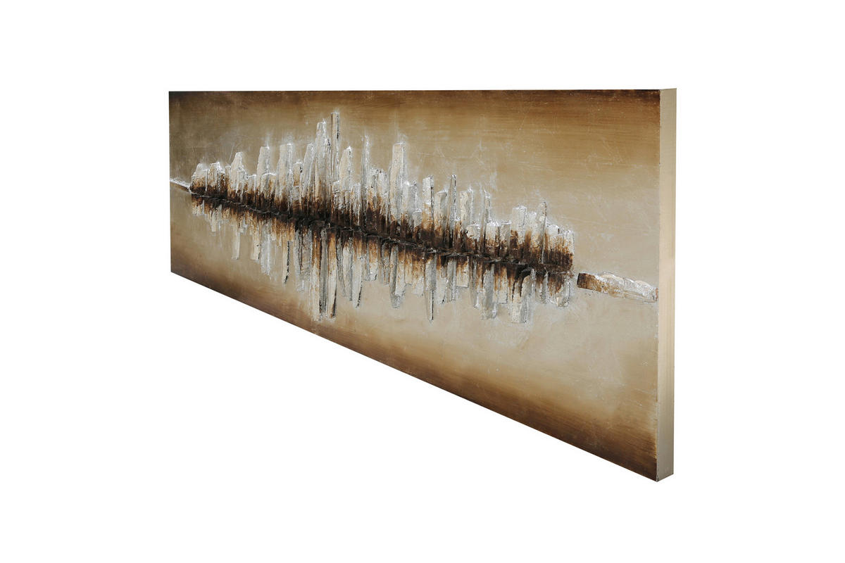 OBJEKTBILD Abstraktes 180/60 cm  - Silberfarben/Goldfarben, Design, Holz (180/60cm) - Monee