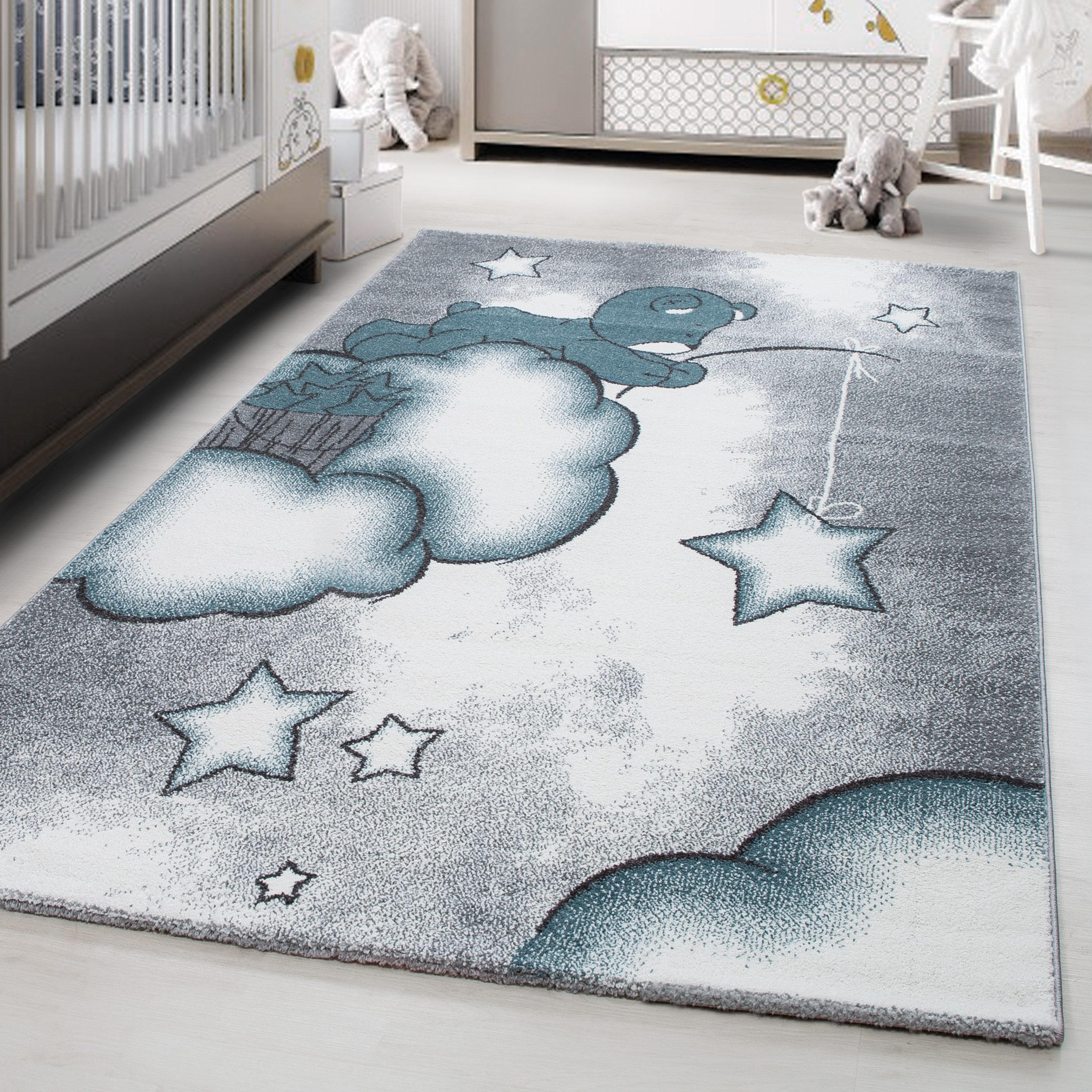 BARNMATTA 80/150 cm Kids 580 - vit/blå, Trend, textil (80/150cm) - Ben'n'jen