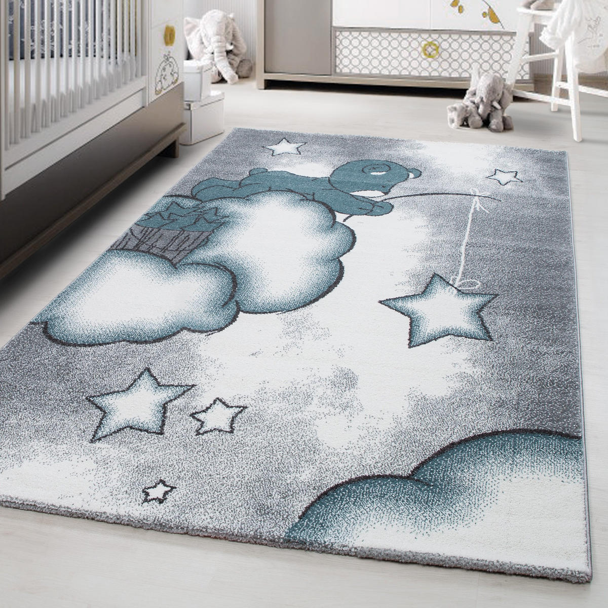 DJEČJI TEPIH 120/170 cm   plava, siva, bijela  Kids 580  - bijela/siva, Trend, tekstil (120/170cm) - Ben'n'jen