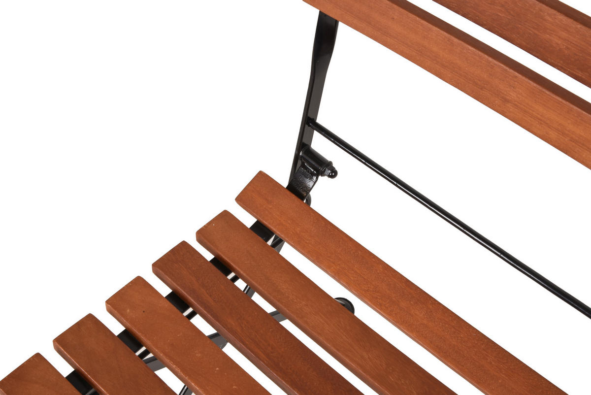 GARTENKLAPPSTUHL in Holz, Metall Braun, Schwarz  - Schwarz/Braun, MODERN, Holz/Metall (58/90/45cm) - Gardenson
