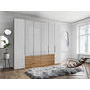 FALTTÜRENSCHRANK 250/216/58 cm 6-türig Weiß, Eiche Bianco  - Schieferfarben/Eiche Bianco, KONVENTIONELL, Glas/Holzwerkstoff (250/216/58cm) - Dieter Knoll