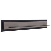 WANDBOARD Eiche furniert Schwarz, Eichefarben  - Eichefarben/Schwarz, Design, Glas/Holz (150/26/23cm) - MID.YOU