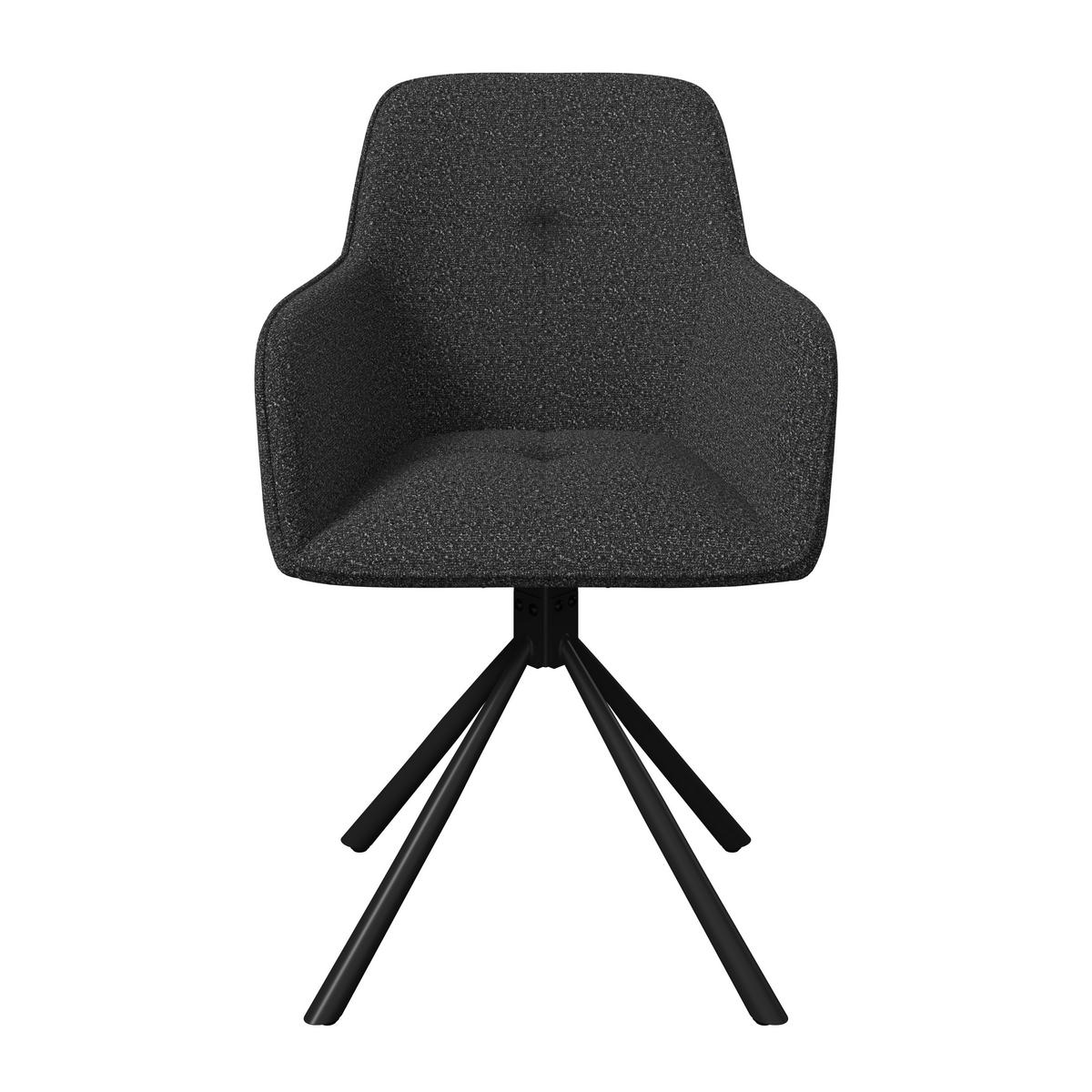 GARTENSTUHL Eisen Schwarz, Dunkelgrau  - Dunkelgrau/Schwarz, MODERN, Textil/Metall (58/86/57cm) - Ambia Garden