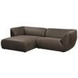 ECKSOFA in Lederlook Graubraun  - Graubraun/Schwarz, KONVENTIONELL, Kunststoff/Textil (175/278cm) - Carryhome