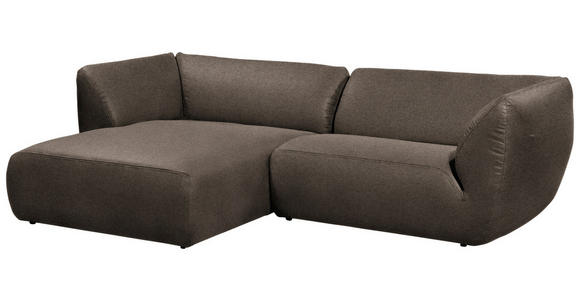 ECKSOFA in Lederlook Graubraun  - Graubraun/Schwarz, KONVENTIONELL, Kunststoff/Textil (175/278cm) - Carryhome