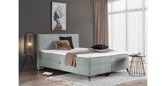 BOXBETT 140/200 cm in Hellgrau - Hellgrau/Schwarz, Design, Holz/Holzwerkstoff (140/200cm) - Xora