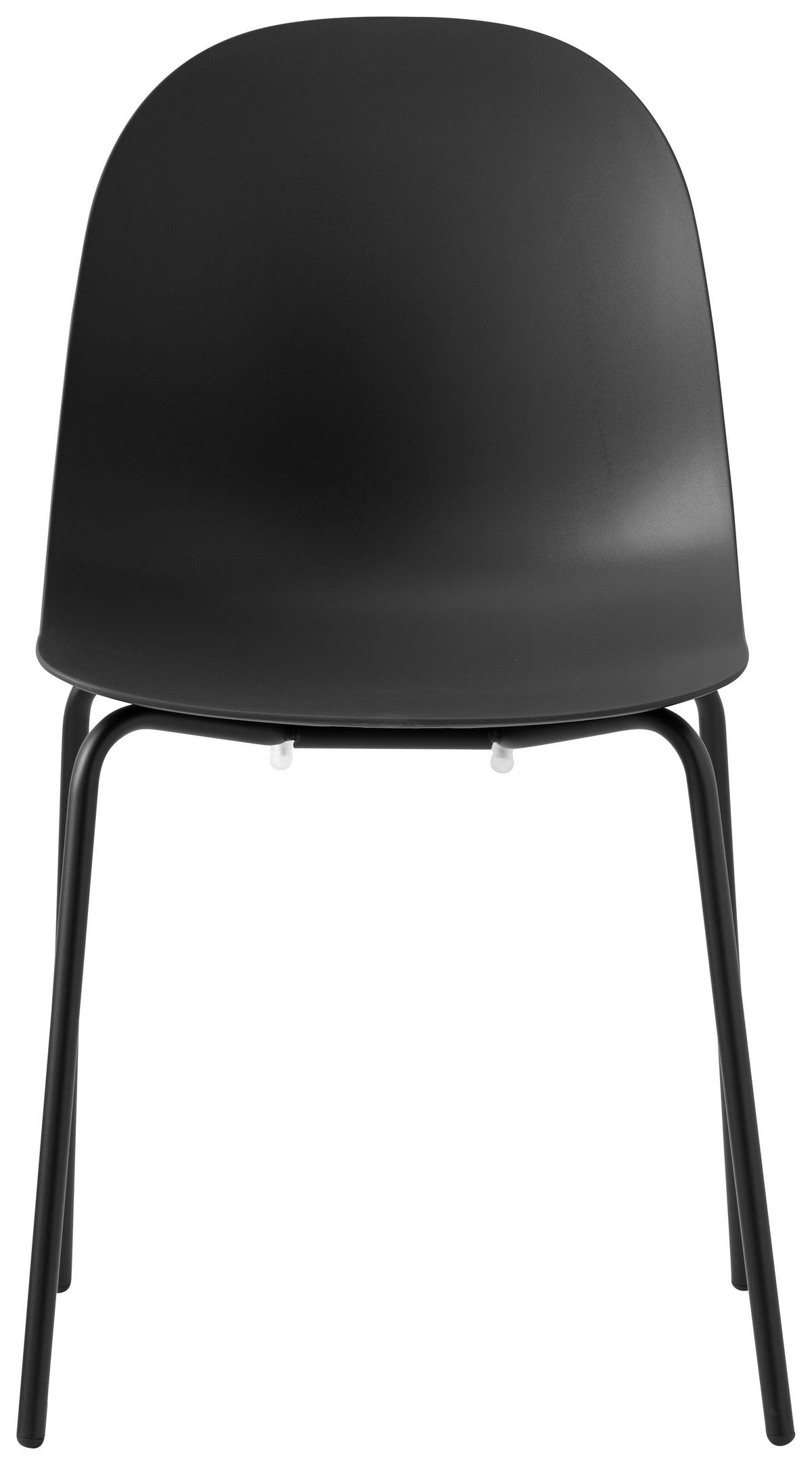 GARTENSTUHL-SET Edelstahl Schwarz  - Schwarz, Basics, Kunststoff/Metall (53,5/83/52,5cm) - Connubia 