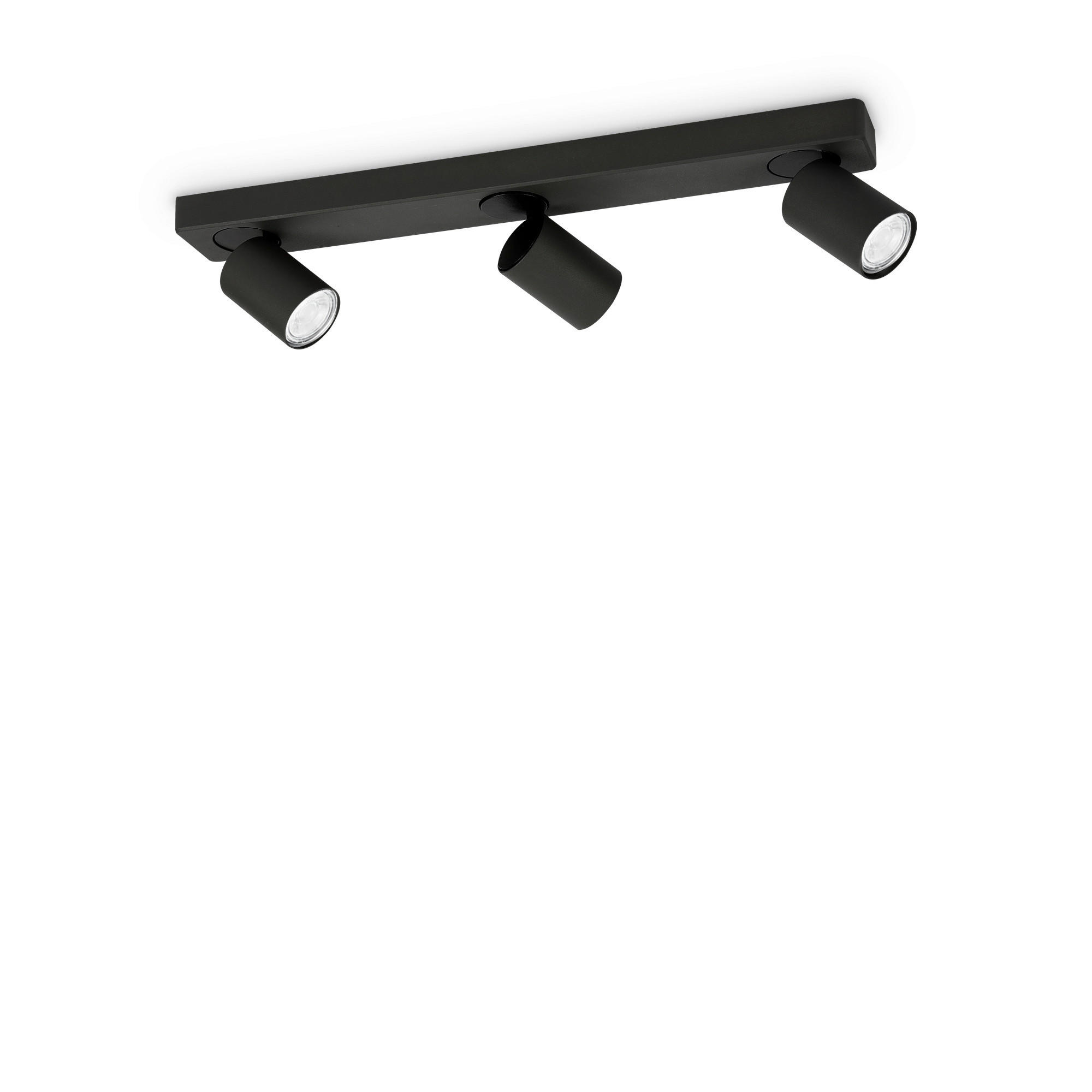 LED-DECKENLEUCHTE Rudy 54/12,5/12,5 cm   - Schwarz, KONVENTIONELL, Metall (54/12,5/12,5cm) - Ideal Lux