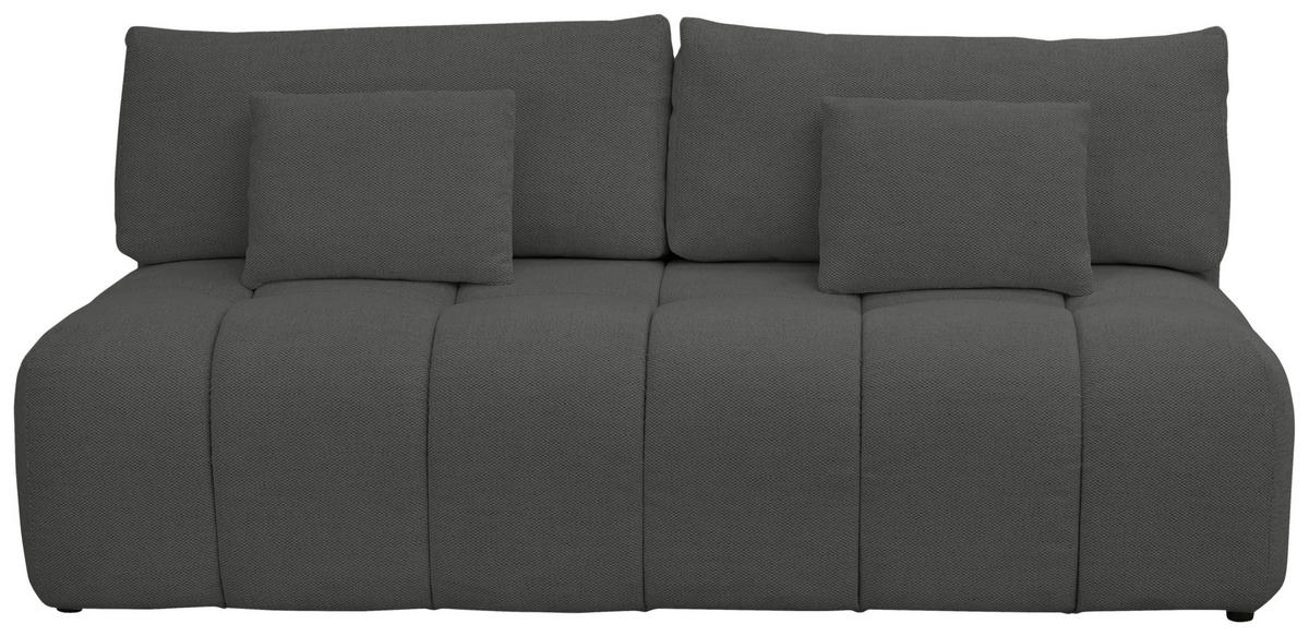 BOXSPRINGSOFA in Chenille Anthrazit  - Anthrazit/Schwarz, MODERN, Kunststoff/Textil (210/72/105cm) - Cantus