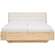 BETT 180/200 cm  in Weiß, Zirbelkieferfarben  - Zirbelkieferfarben/Weiß, Natur, Leder/Holz (180/200cm) - Valnatura