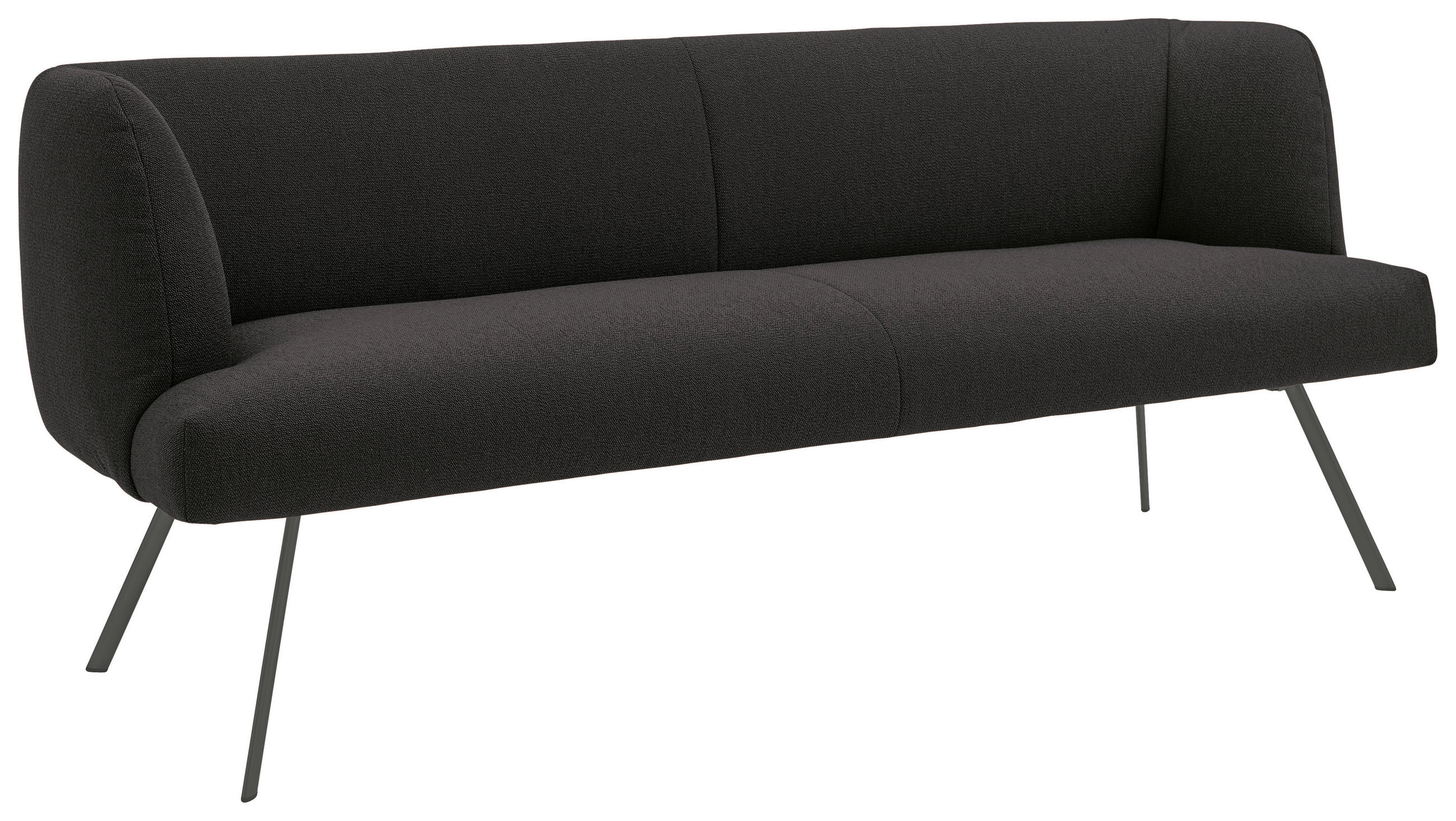 SITZBANK in Metall, Textil Anthrazit  - Anthrazit, Design, Textil/Metall (200/87/64cm) - Venjakob