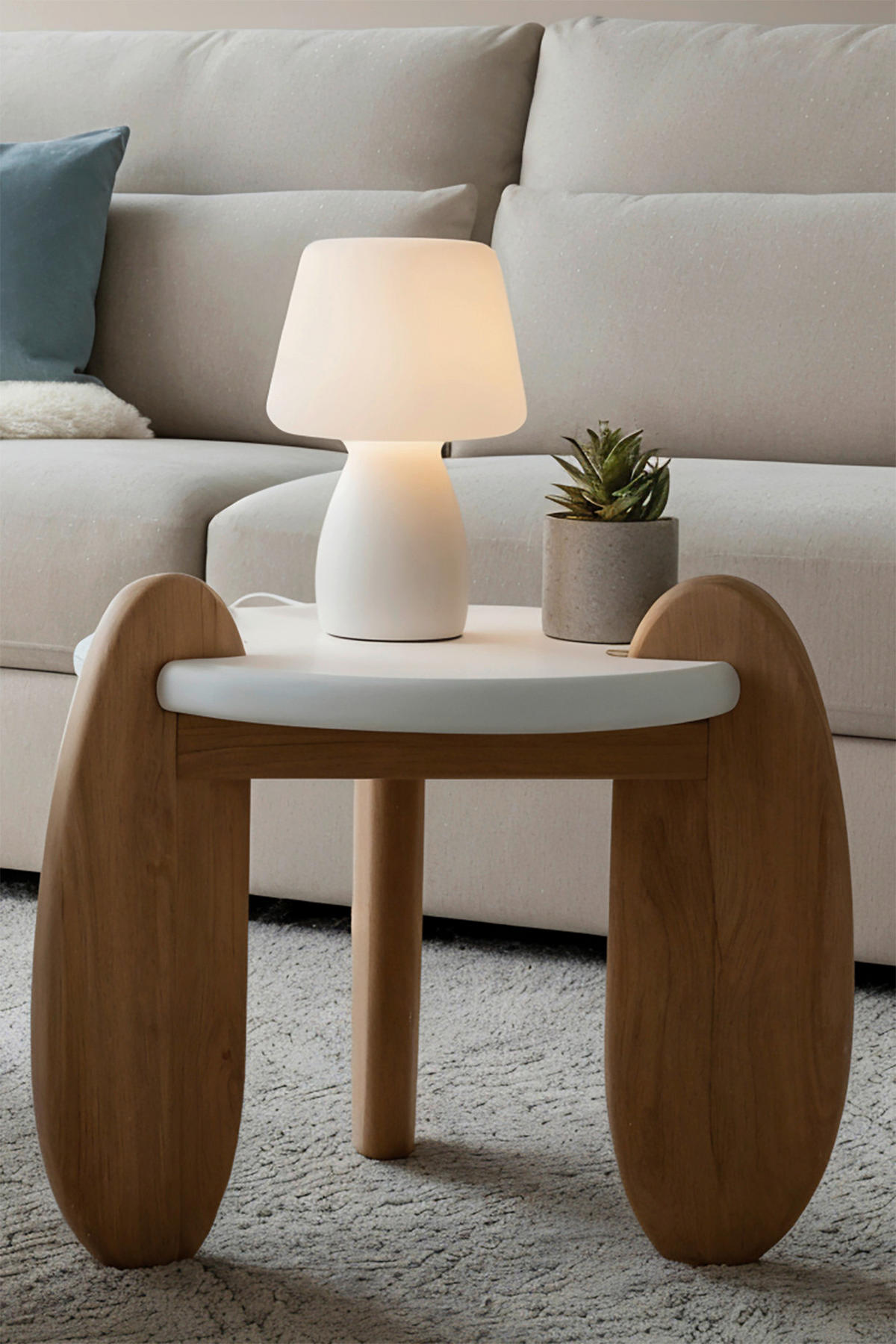 COUCHTISCH in Holz, Holzwerkstoff 80/80/45 cm  - Naturfarben/Weiß, Design, Holz/Holzwerkstoff (80/80/45cm) - MID.YOU