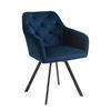 ARMLEHNSTUHL  in Samt  - Blau/Schwarz, MODERN, Textil/Metall (61/85/62cm) - Livetastic