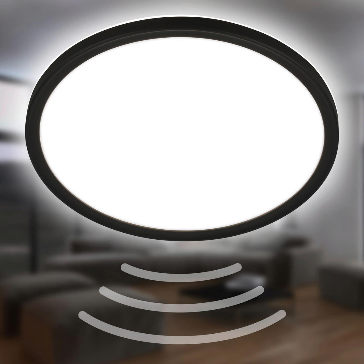 KÚPEĽŇOVÉ STROP. LED SVIETIDL, 29/3 cm  - čierna, Konventionell, plast (29/3cm)