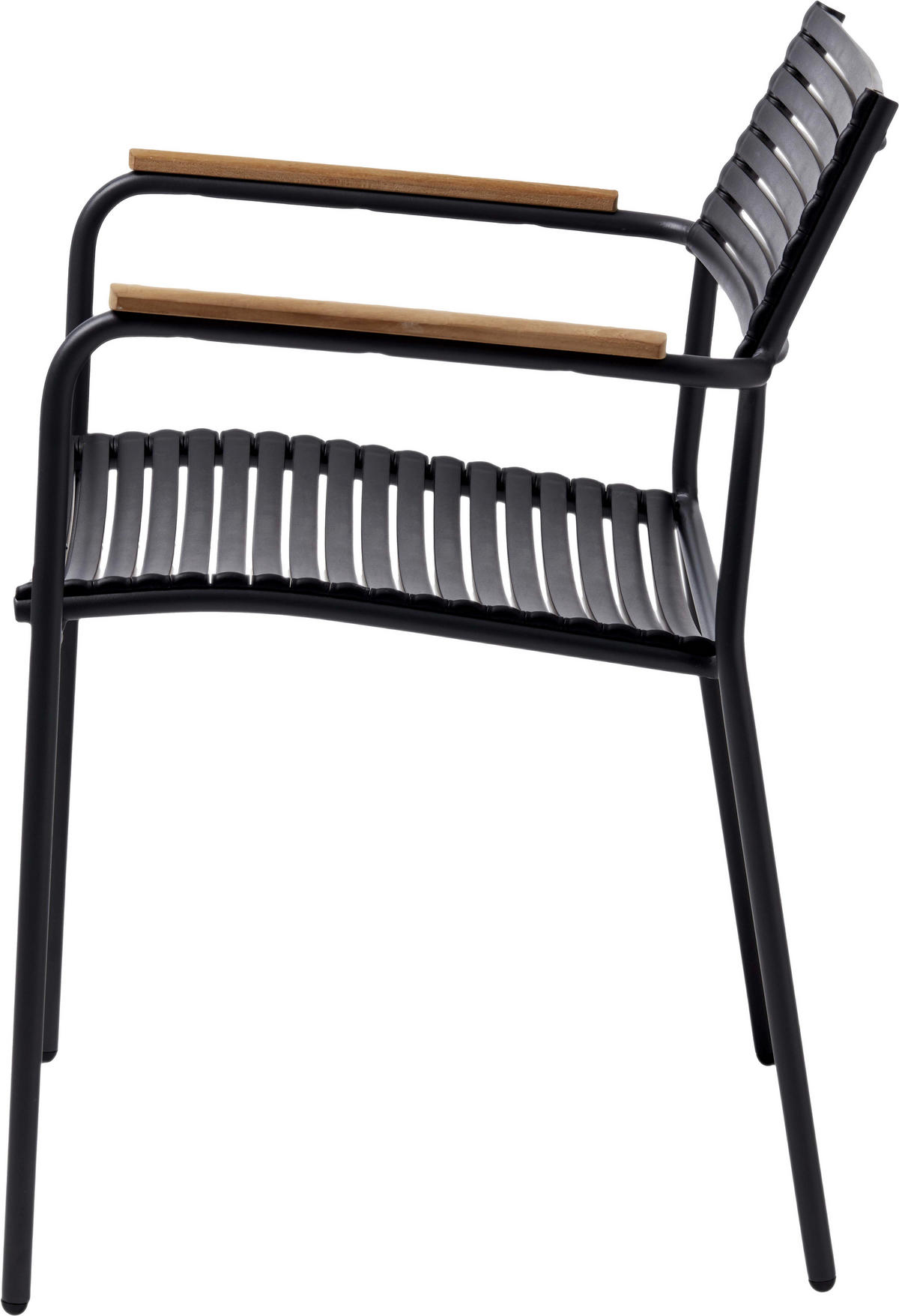 STAPELSTUHL in Kunststoff  - Anthrazit/Teakfarben, KONVENTIONELL, Holz/Kunststoff (60/78/56cm) - Gardenson