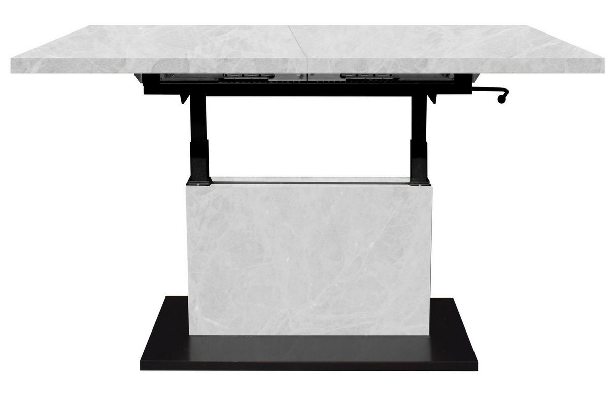 COUCHTISCH Lift Couchtisch rechteckig Schwarz, Hellgrau  - Hellgrau/Schwarz, Design, Holzwerkstoff/Metall (120-160/56-75/70cm) - MID.YOU