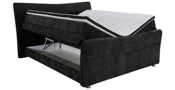 BOXSPRINGBETT 140/200 cm  in Schwarz  - Chromfarben/Schwarz, KONVENTIONELL, Textil/Metall (140/200cm) - Esposa