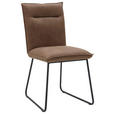 STUHL , Stoffauswahl, Typenauswahl , Mikrofaser  - Schlammfarben/Schwarz, Design, Textil/Metall (47/87/62cm) - Valnatura