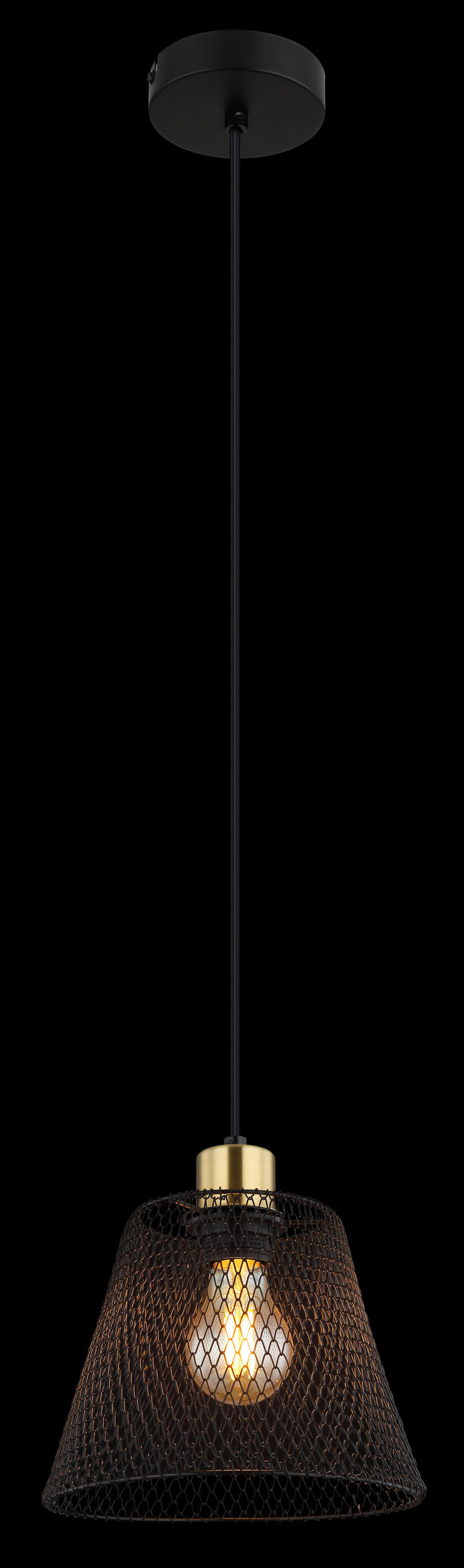 HÄNGELEUCHTE 20/120 cm    - Goldfarben/Schwarz, Design, Kunststoff/Metall (20/120cm) - Globo