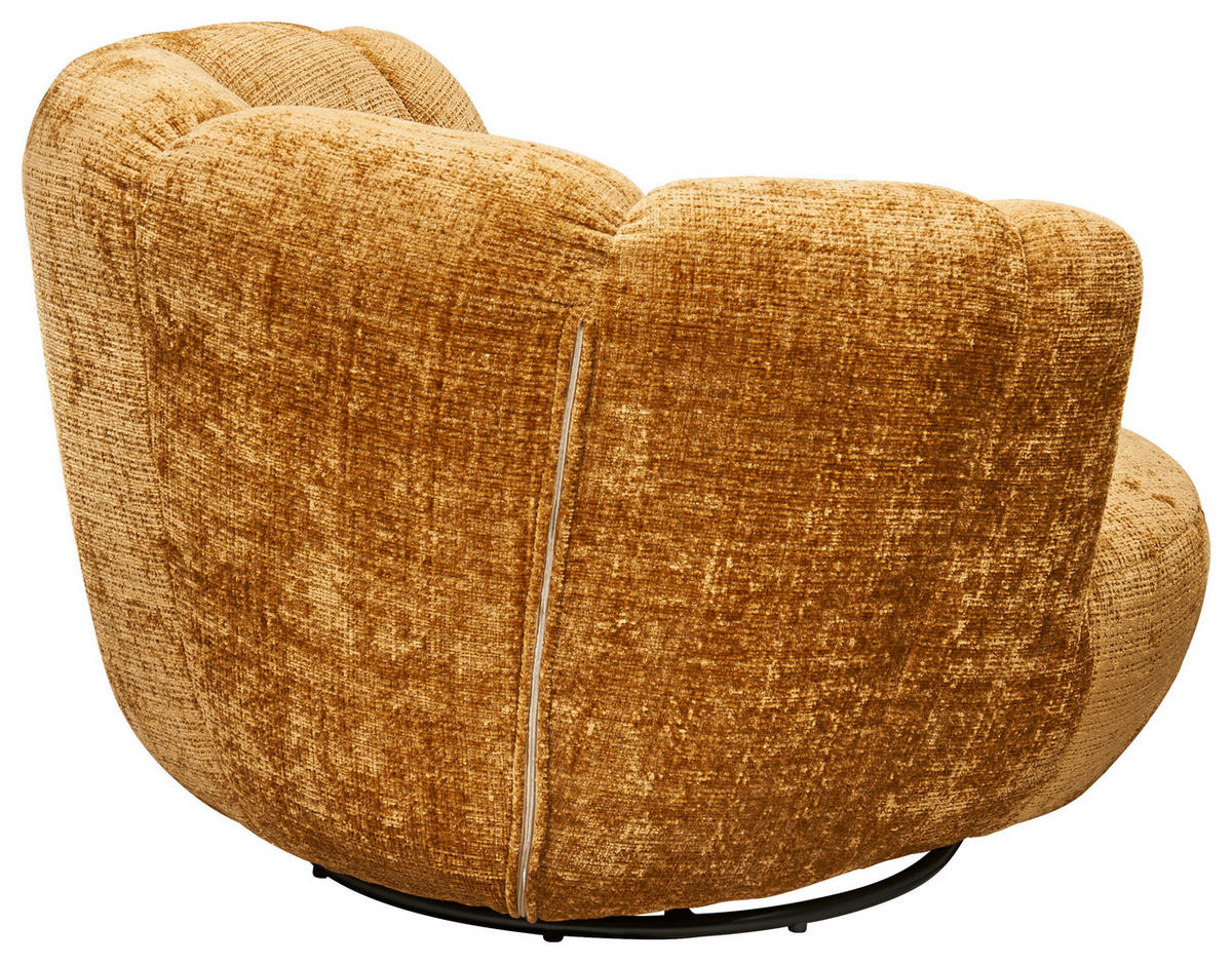 SESSEL in Chenille Goldfarben  - Goldfarben/Schwarz, Konventionell, Textil/Metall (101/69/107cm) - MID.YOU