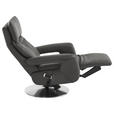 RELAXSESSEL in Leder Dunkelgrau  - Edelstahlfarben/Dunkelgrau, Design, Leder/Metall (78/112/85cm) - Cantus