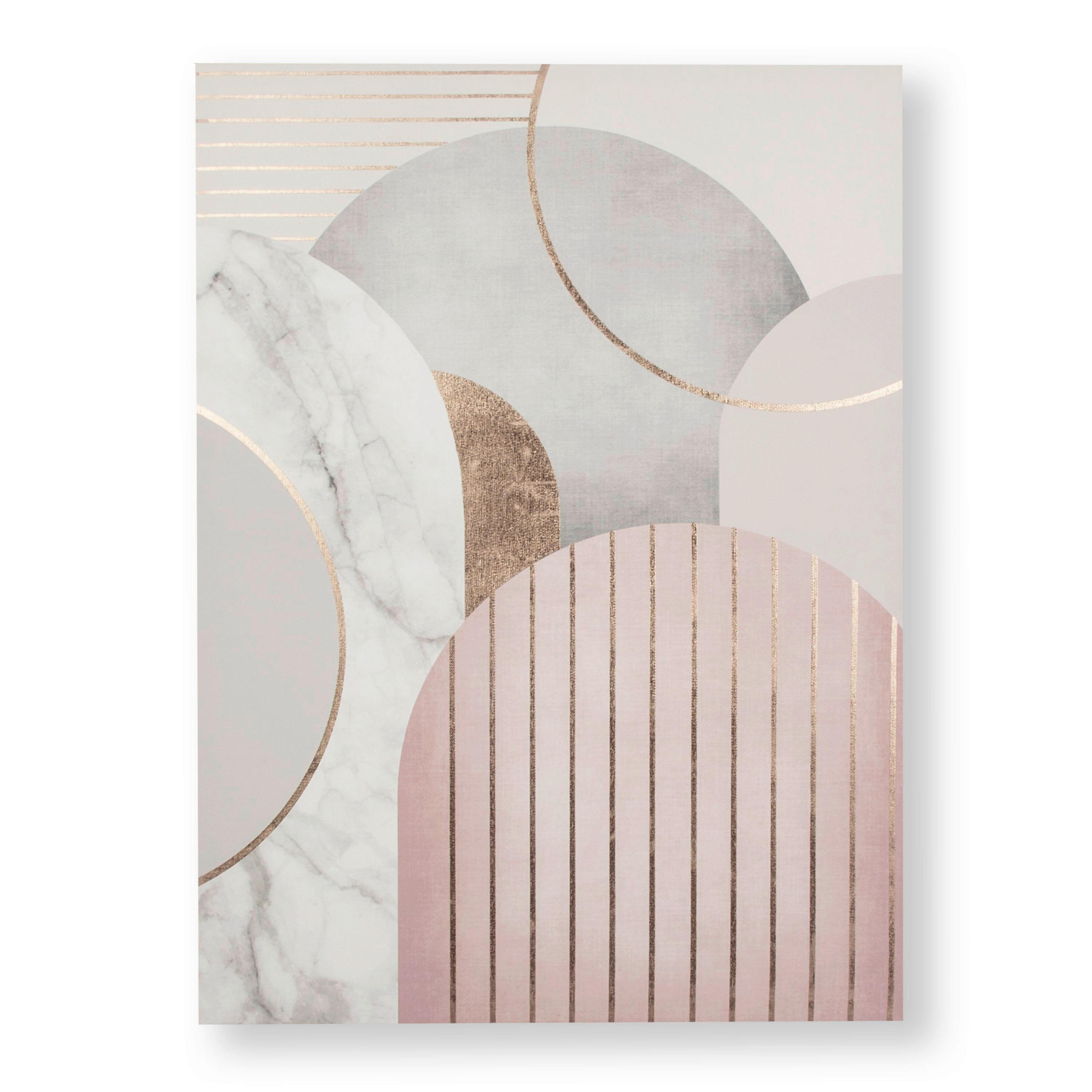 Xora Bild Grau, Rosa, Gold 50x70x3 cm