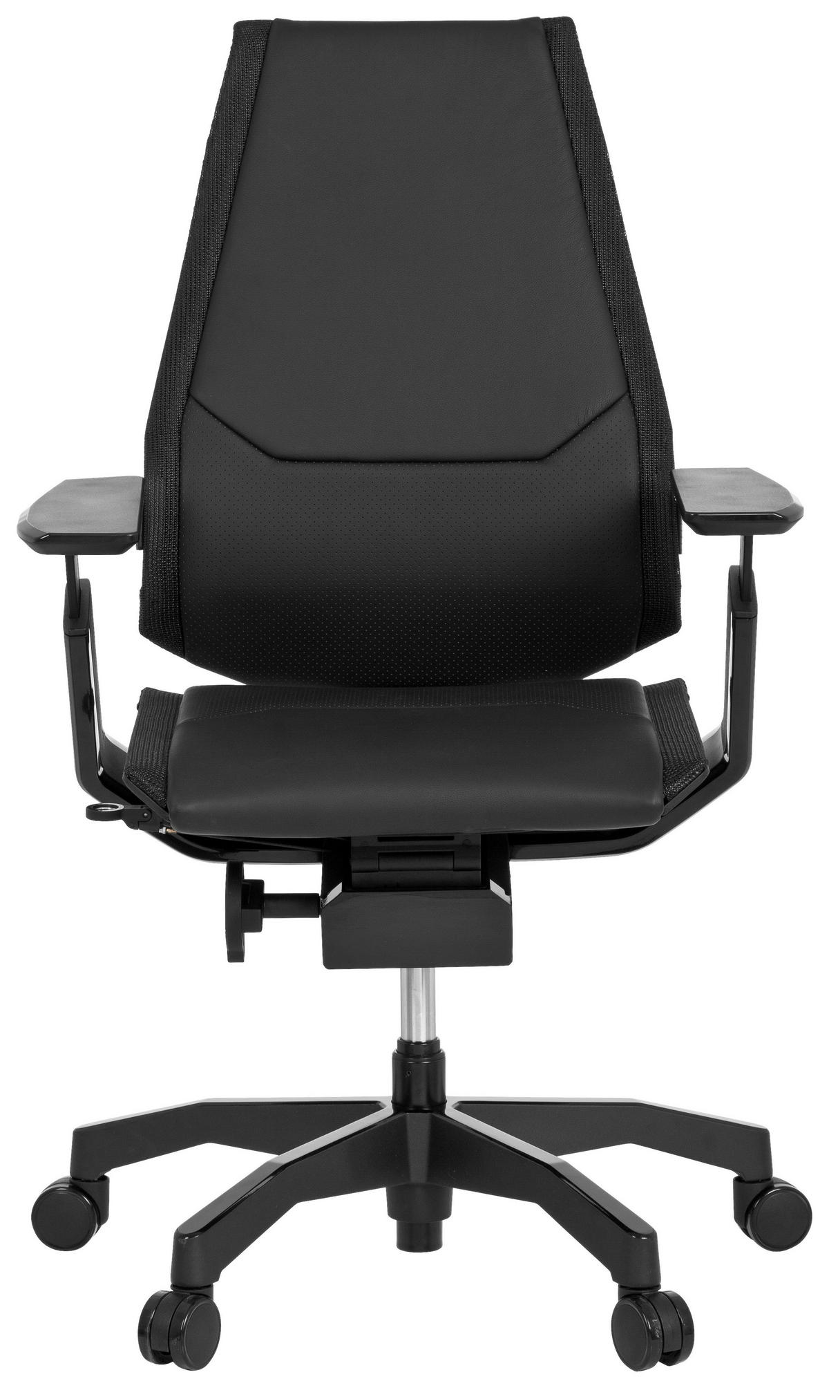 DREHSTUHL Schwarz  - Schwarz, MODERN, Leder/Kunststoff (57/119/46cm) - MID.YOU