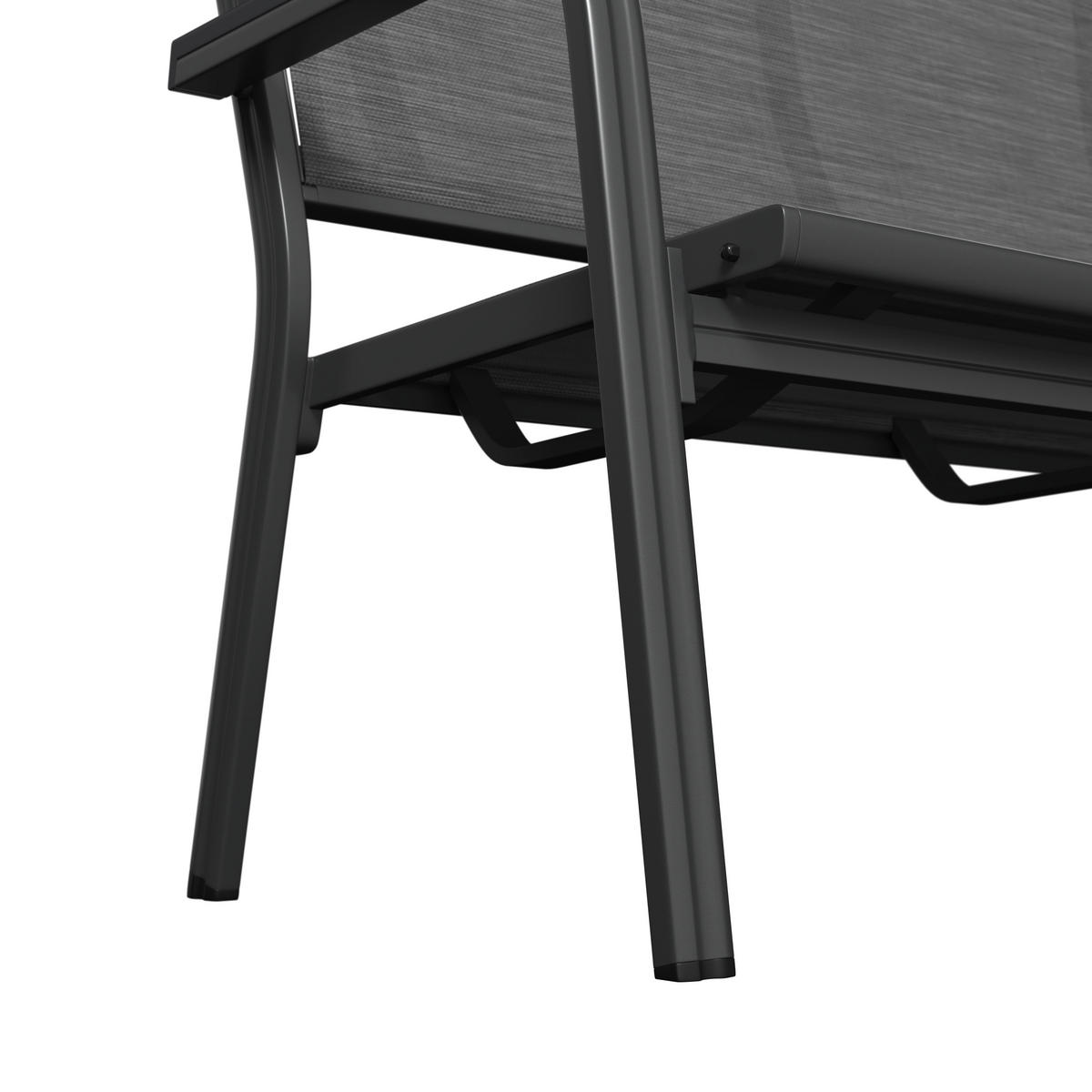 2-SITZER-BANK 137,5/97/67 cm  in Anthrazit, Grau  - Anthrazit/Grau, KONVENTIONELL, Textil/Metall (137,5/97/67cm) - Kettler