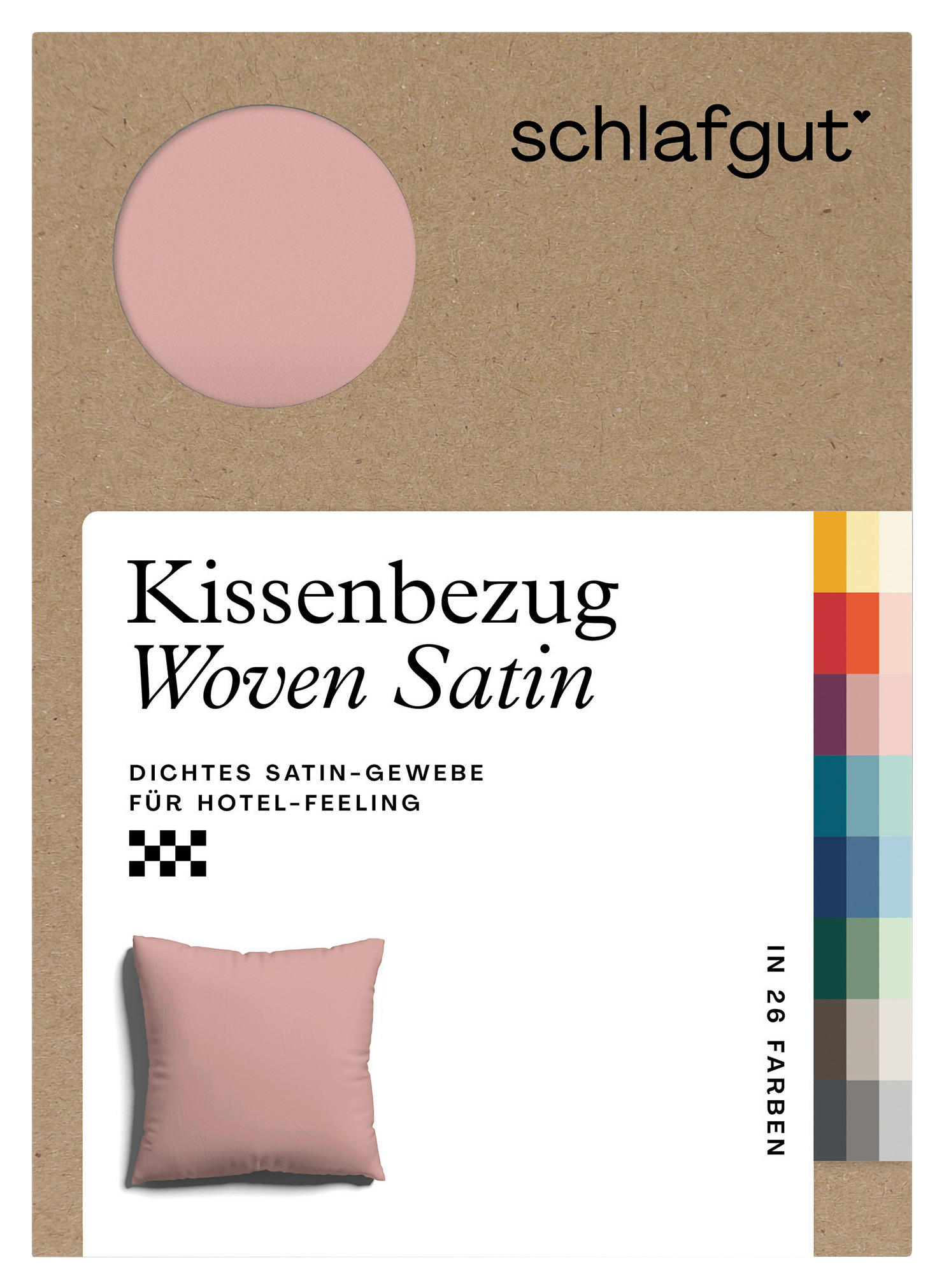 KOPFKISSENBEZUG WOVEN SATIN 80/80 cm  - Dunkelrosa, Basics, Textil (80/80cm) - Schlafgut