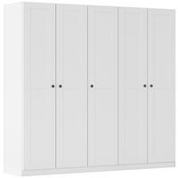 DREHTÜRENSCHRANK 226/210/54 cm,  in Weiß, 5 Tür(en)  - Schwarz/Weiß, KONVENTIONELL, Holzwerkstoff/Kunststoff (226/210/54cm) - home24