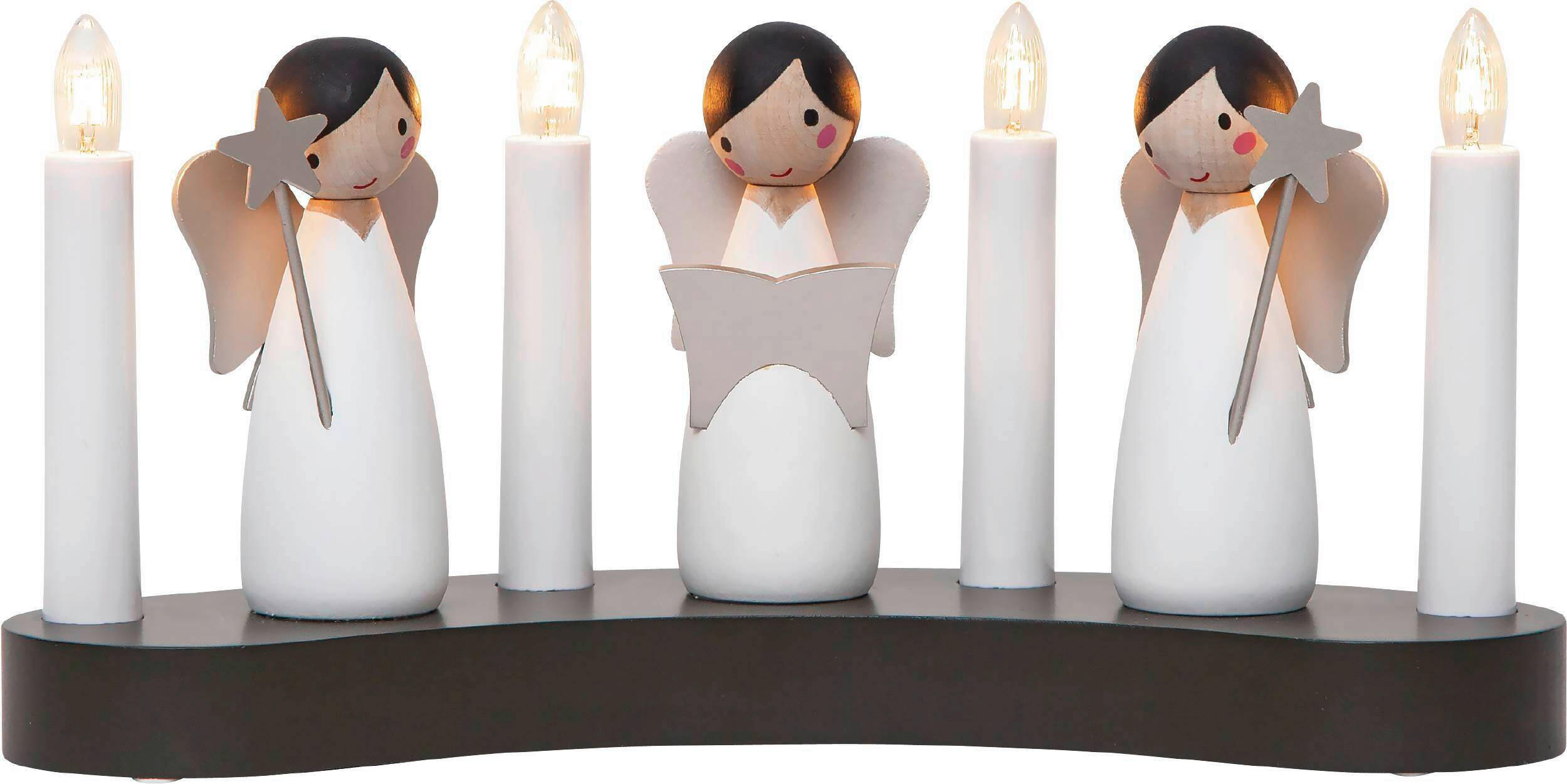 LED-KERZE  - Braun/Weiß, Basics, Holz/Kunststoff (31/8/15cm) - Eglo
