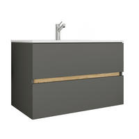 BADEZIMMER 2-teilig  - Honigeiche/Weiss, Trend, Keramik/Holzwerkstoff (81/51/47cm) - MID.YOU