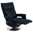 RELAXSESSEL in Leder Dunkelblau  - Edelstahlfarben/Dunkelblau, Design, Leder/Metall (78/112/85cm) - Cantus