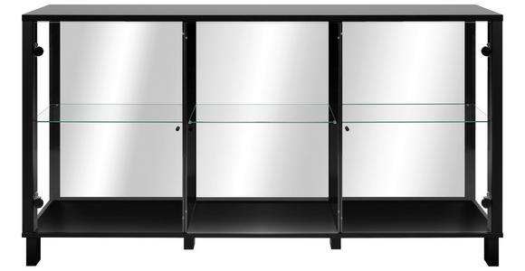 SIDEBOARD 160/85/37,5 cm  in Schwarz  - Schwarz, KONVENTIONELL, Glas/Holzwerkstoff (160/85/37,5cm) - Carryhome