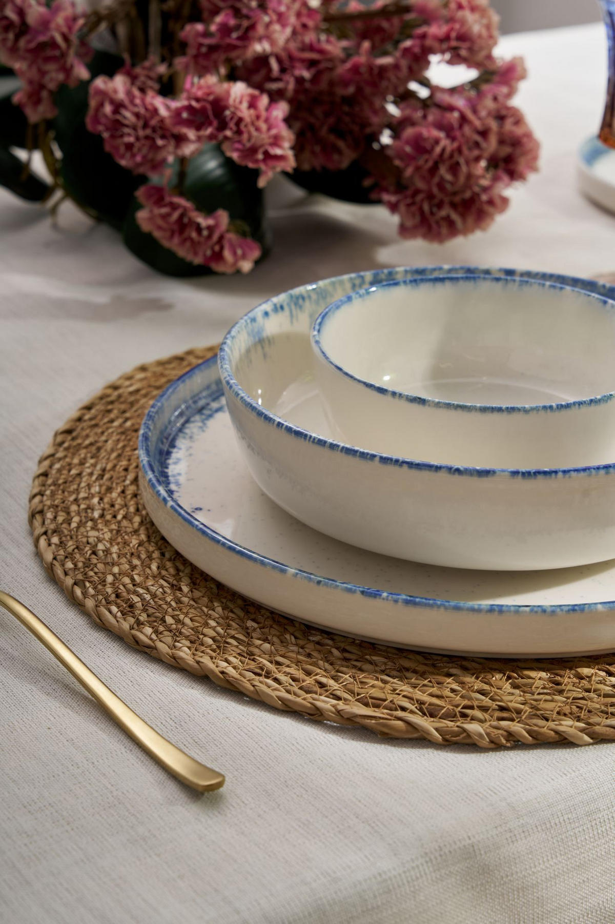 KOMBISERVICE Weiß, Pastellblau 24-teilig 6 Personen  - Pastellblau/Weiß, Basics, Keramik - P & B