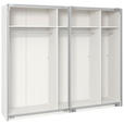 SCHWEBETÜRENSCHRANK  in Weiß  - Edelstahlfarben/Weiß, Design, Glas/Holzwerkstoff (253/236/65cm) - Carryhome