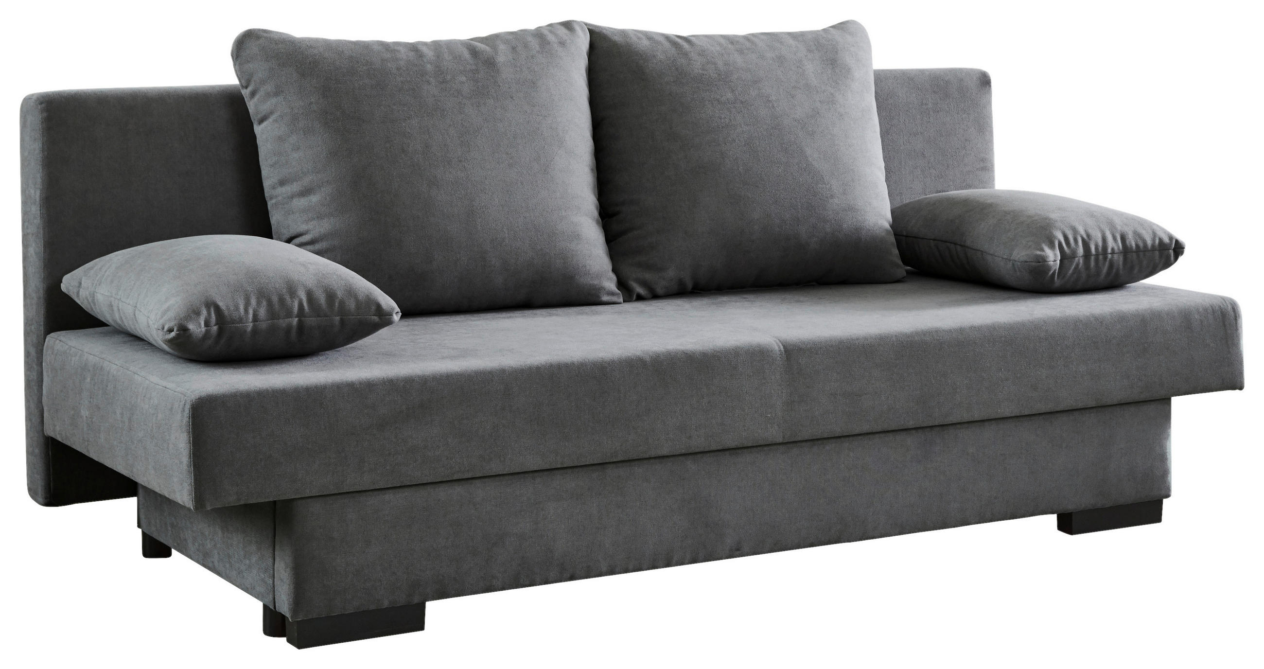 SCHLAFSOFA  mit Liegefunktion, Schlafen auf Sitzhöhe, Rücken echt Webstoff Grau  - Schwarz/Grau, KONVENTIONELL, Kunststoff/Textil (190/80/83cm) - Carryhome