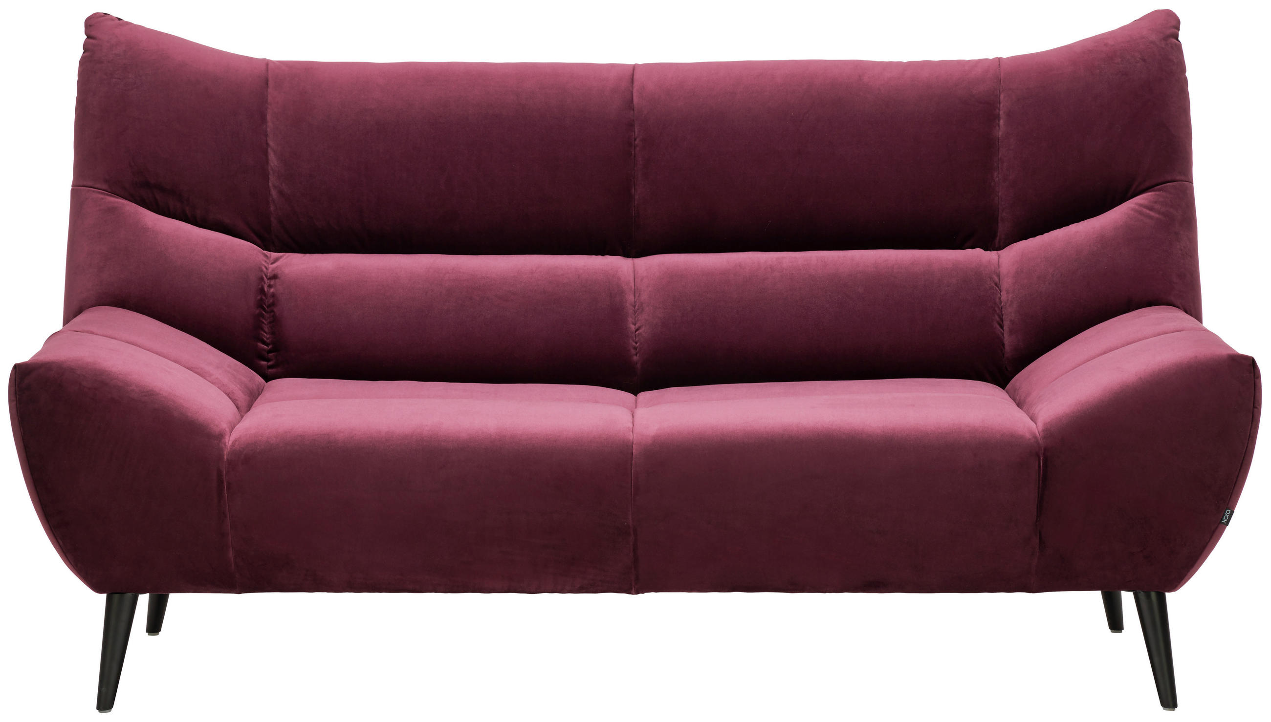 2-SITZER-SOFA in Mikrofaser Weinrot  - Weinrot/Schwarz, Design, Textil/Metall (190/106/99cm) - Xora