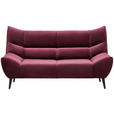 2-SITZER-SOFA Mikrofaser Weinrot  - Weinrot/Schwarz, Design, Textil/Metall (193/106/101cm) - Xora